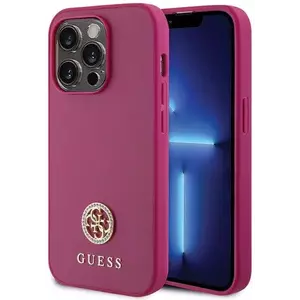 Tok Guess GUHCP15LPS4DGPP iPhone 15 Pro 6.1" pink hardcase Strass Metal Logo (GUHCP15LPS4DGPP) kép