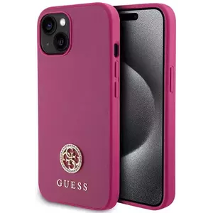 Tok Guess GUHCP15SPS4DGPP iPhone 15 6.1" pink hardcase Strass Metal Logo (GUHCP15SPS4DGPP) kép