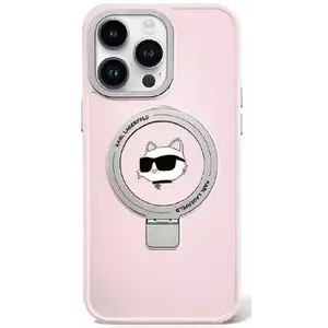 Tok Karl Lagerfeld KLHMP15LHMRSCHP iPhone 15 Pro 6.1" pink hardcase Ring Stand Choupette Head MagSafe (KLHMP15LHMRSCHP) kép