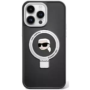 Tok Karl Lagerfeld KLHMP15LHMRSKHK iPhone 15 Pro 6.1" black hardcase Ring Stand Karl Head MagSafe (KLHMP15LHMRSKHK) kép