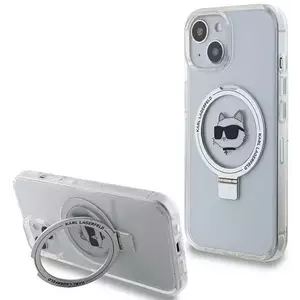 Tok Karl Lagerfeld KLHMP15SHMRSCHH iPhone 15 6.1" white hardcase Ring Stand Choupette Head MagSafe (KLHMP15SHMRSCHH) kép
