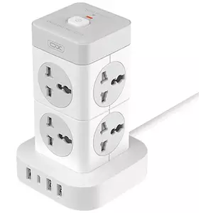 XO Power strip WL21 8x AC sockets, 3x USB-A, 1x USB-C (white) kép