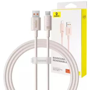 Kábel Baseus Fast Charging cable USB to USB-C Habitat Series 1m 100W (pink) kép