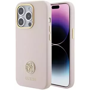 Tok Guess GUHCP15LM4DGPP iPhone 15 Pro 6.1" pink hardcase Silicone Logo Strass 4G (GUHCP15LM4DGPP) kép