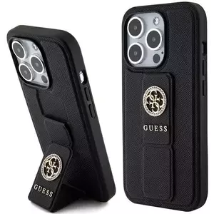 Tok Guess GUHCP15LPGSSADK iPhone 15 Pro 6.1" black hardcase Grip Stand 4G Saffiano Strass (GUHCP15LPGSSADK) kép