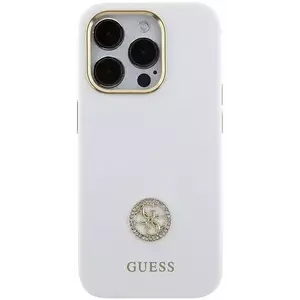 Tok Guess GUHCP15SM4DGPH iPhone 15 6.1" white hardcase Silicone Logo Strass 4G (GUHCP15SM4DGPH) kép