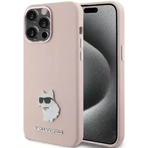 Tok Karl Lagerfeld KLHCP15LSMHCNPP iPhone 15 Pro 6.1" pink Silicone Choupette Metal Pin (KLHCP15LSMHCNPP) kép