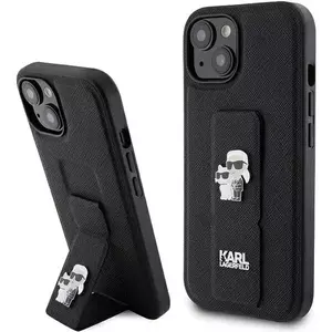 Tok Karl Lagerfeld KLHCP15MGSAKCPK iPhone 15 Plus 6.7" black hardcase Gripstand Saffiano Karl&Choupette Pins (KLHCP15MGSAKCPK) kép