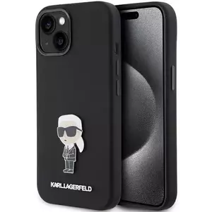 Tok Karl Lagerfeld KLHCP15MSMHKNPK iPhone 15 Plus 6.7" black Silicone Ikonik Metal Pin (KLHCP15MSMHKNPK) kép
