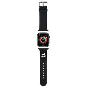 Óraszíj Karl Lagerfeld KLAWLSLCNK Apple Watch Strap 42/44/45/49mm black 3D Rubber Choupette Head (KLAWLSLCNK) kép