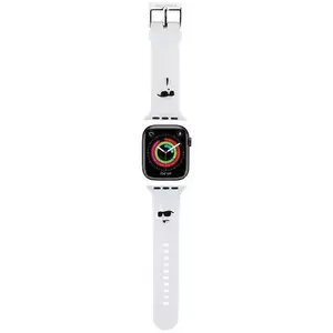 Óraszíj Karl Lagerfeld KLAWLSLKCNH Apple Watch Strap 42/44/45/49mm white 3D Rubber Karl&Choupette Heads (KLAWLSLKCNH) kép