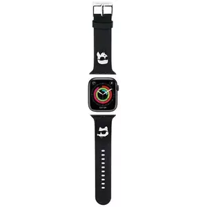 Óraszíj Karl Lagerfeld KLAWLSLKCNK Apple Watch Strap 42/44/45/49mm black 3D Rubber Karl&Choupette Heads (KLAWLSLKCNK) kép