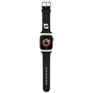Óraszíj Karl Lagerfeld KLAWLSLKNK Apple Watch Strap 42/44/45/49mm black 3D Rubber Karl Head (KLAWLSLKNK) kép