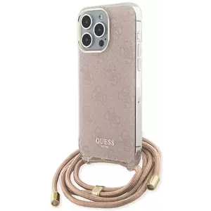 Tok Guess GUHCP15LHC4SEP iPhone 15 Pro 6.1" pink hardcase Crossbody Cord 4G Print (GUHCP15LHC4SEP) kép