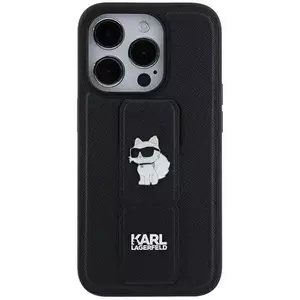 Tok Karl Lagerfeld KLHCN61GSACHPK iPhone 11 / Xr 6.1" black hardcase Gripstand Saffiano Choupette Pins (KLHCN61GSACHPK) kép