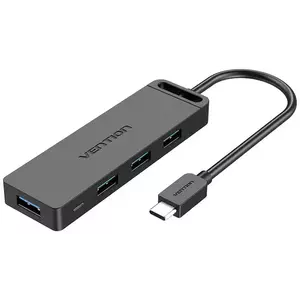 Adapter Vention USB 3.0 4-Port Hub with USB-C and USB 3.0 with Power Adapter TGKBB 0.15m, Black kép