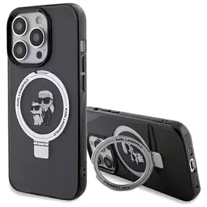Tok Karl Lagerfeld KLHMP14LHMRSKCK iPhone 14 Pro 6.1" black hardcase Ring Stand Karl&Choupettte MagSafe (KLHMP14LHMRSKCK) kép
