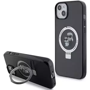 Tok Karl Lagerfeld KLHMP14SHMRSKCK iPhone 14 / 15 / 13 6.1" black hardcase Ring Stand Karl&Choupettte MagSafe (KLHMP14SHMRSKCK) kép