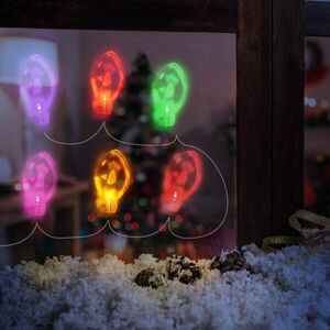 Karácsonyi LED-es fényfüzér - gél ablakmatrica - 6 LED - 2 x AA kép