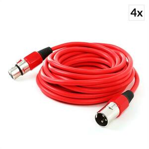 Electronic-Star FrontStage XLR kábel, piros, 6 m, male-female, 4 darab kép