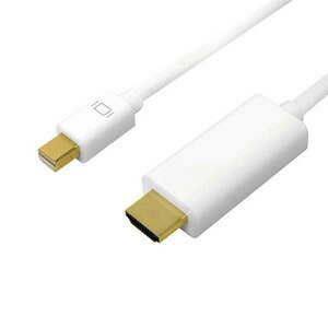 Logilink DisplayPort kábel, mDP/M-HDMI-A/M, 4K/30 Hz, fehér, 2 m kép