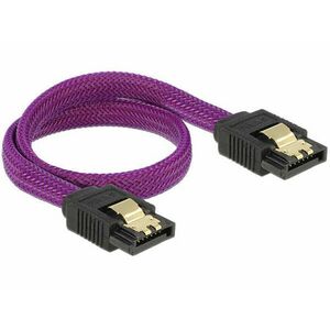 Delock prémium SATA Kábel 6 Gb/s 30 cm egyenes/ egyenes, lila metál kép