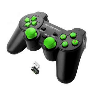 Esperanza Gladiator Wireless Gamepad PS3/PC fekete/zöld kép