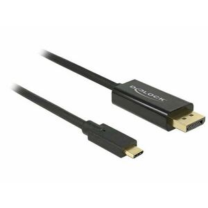 DeLOCK 85255 video átalakító kábel 1 M USB C-típus DisplayPort Fekete kép