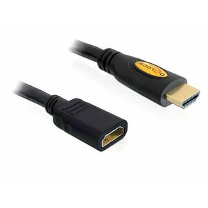 Delock magas sebességű HDMI hosszabbító kábel, Ethernettel, A apa... kép