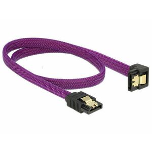 Delock SATA kábel 6 Gb/s 50 cm lefelé / egyenes fém lila Prémium kép