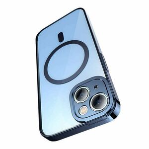 Baseus Glitter iPhone 14 Átlátszó mágneses tok és üvegfólia (kék) kép