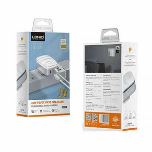LDNIO A2425C USB, USB-C with lamp Wall charger + microUSB Cable kép