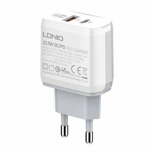 Wall charger LDNIO A2421C USB, USB-C 22.5W + MicroUSB cable kép
