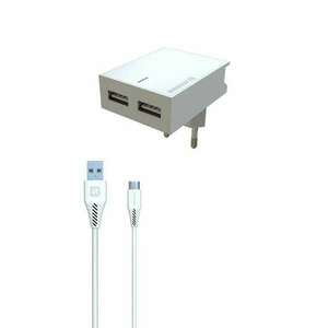 Swissten - hálózati gyorstöltő adapter, Smart IC, 2 USB port, 3A, ... kép