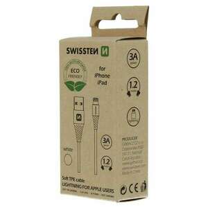 Swissten - adat- és töltőkábel USB/lightning, 1, 2m, fehér kép