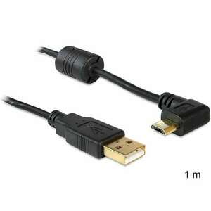 DeLock USB-A apa > USB micro-B apa kábel, 90°-ban forgatott bal/j... kép