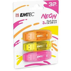 Emtec 32GB Neon USB 2.0 Pendrive - Vegyes színek (3db) kép