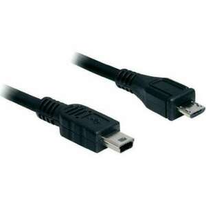 DeLock Kábel USB 2.0 micro-B Apa > USB mini Apa 1m Fekete 83177 kép
