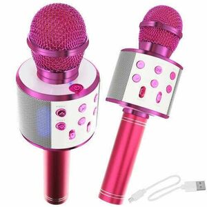 Karaoke mikrofon rózsaszín hangszóróval kép