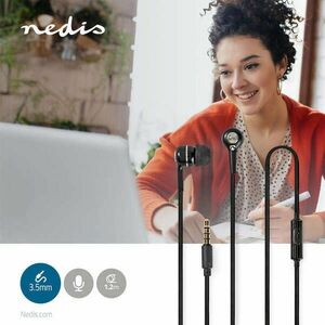 NEDIS Vezetékes fülhallgató 3.5 mm Kábel hossz: 1.20 m Beépített... kép