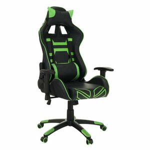 Irodai/gamer fotel, fekete/zöld, BILGI kép