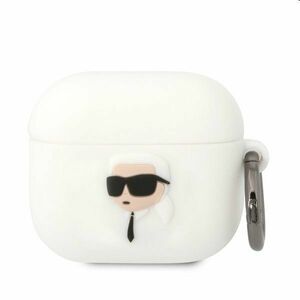 Karl Lagerfeld 3D Logo NFT Karl Head szilikontok Apple AirPods 3 számára, fehér kép