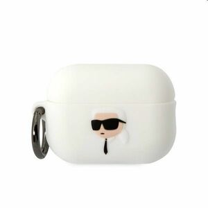 Karl Lagerfeld 3D Logo NFT Karl Head szilikontok Apple AirPods Pro 2 számára, fehér kép