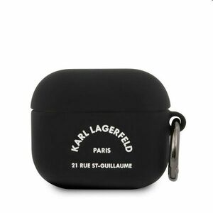 Karl Lagerfeld Rue St Guillaume szilikontok Apple AirPods 3 számára, fekete kép