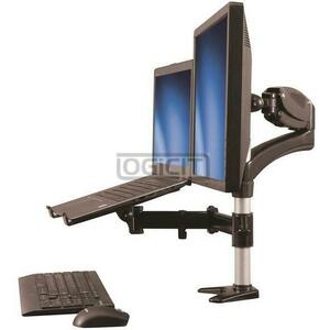 Desk Mount Monitor Arm With Laptop Stand Articulating (ARMUNONB) kép