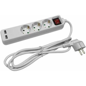 3 Plug + 2 USB 1, 5 m Switch (ESE1.5G3-1.5-SW-USB) kép
