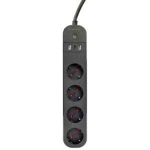 4 Plug + 2 USB 1, 5 m Switch (TSL-PS-S4U-01) kép