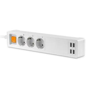 3 Plug + 4 USB 1, 8 m Switch (PSHS16AW) kép