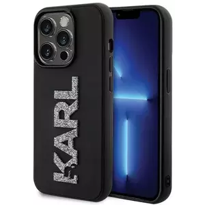 Tok Karl Lagerfeld KLHCP15L3DMBKCK iPhone 15 Pro 6.1" black hardcase 3D Rubber Glitter Logo (KLHCP15L3DMBKCK) kép