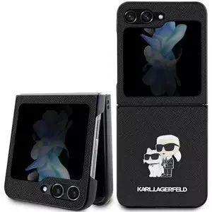 Tok Karl Lagerfeld KLHCZF5SAKCNPK Samsung Galaxy Z Flip5 F731 hardcase black Saffiano Karl&Choupette Pin (KLHCZF5SAKCNPK) kép